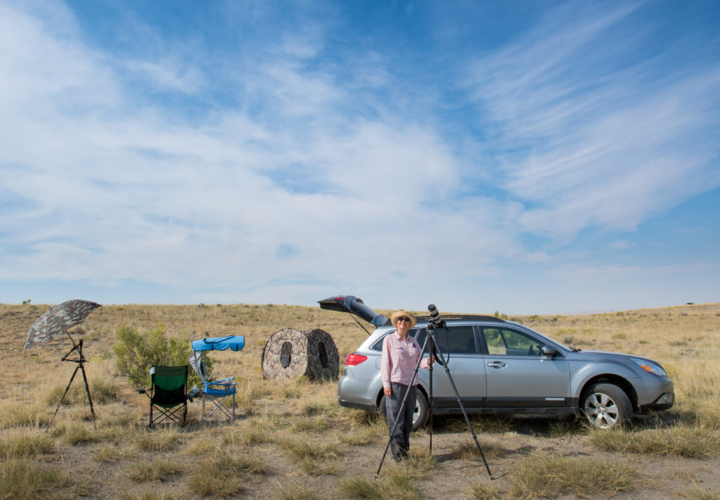 Joanne at camp in Wyoming.