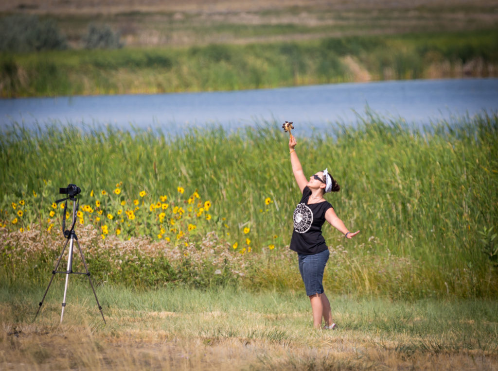 Woman with little drum